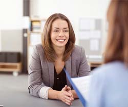 woman at a job interview