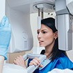 Woman receiving 3D cone beam scan