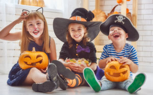 Children dressed in Halloween costumes